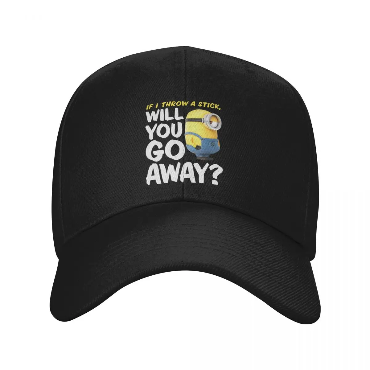 Despicable Me Minions Will You Go Away Baseball Cap Unisex Outdoor Trucker Worker Cap Dad Hat Adjustable Racing Cap Autumn Caps