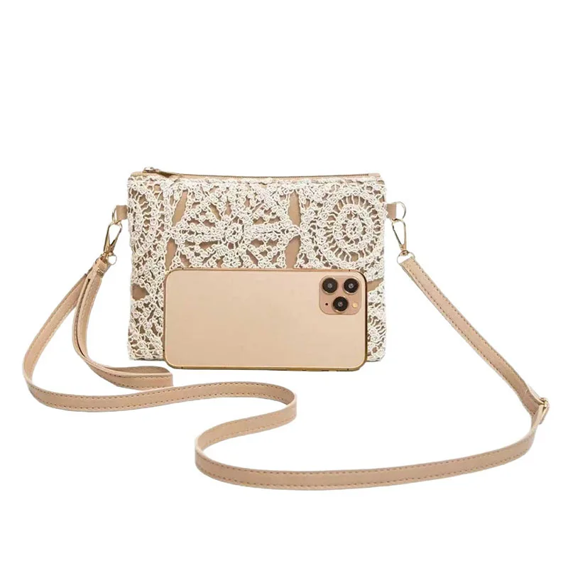 Pattern Hollow Woven Bag，Boho Beach Bags，Premium Style Crossbody Bag for Ladies，Vacation Outfits Women，Travel Must Haves