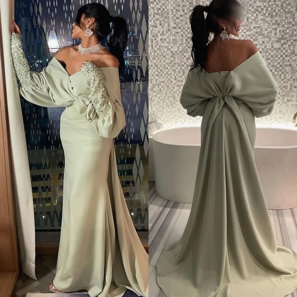 

Fashion High Quality Off-the-shoulder A-line Sweep/Brush Prom Dresses Paillette / Sequins Satin birthday dress for women