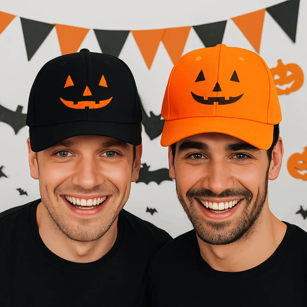 

Breathable Halloween Baseball Cap UV Protection Cotton Pumpkin Embroidery Hat Creative Lightweight Sunshade Cap