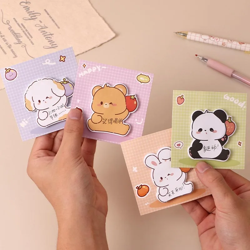 36pcs/lot Kawaii Panda Bear Rabbit Memo Pad Cute Animal Sticky Note Stationery Notepad Planner Sticker Post Office School Supply