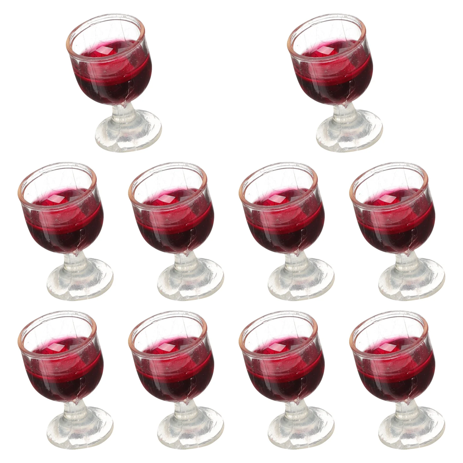 Verres miniatures en verre, 10 pièces, petits gaz, décoration de maison, maison de poupée, tasse de Cocktail, Miniatures en Pvc