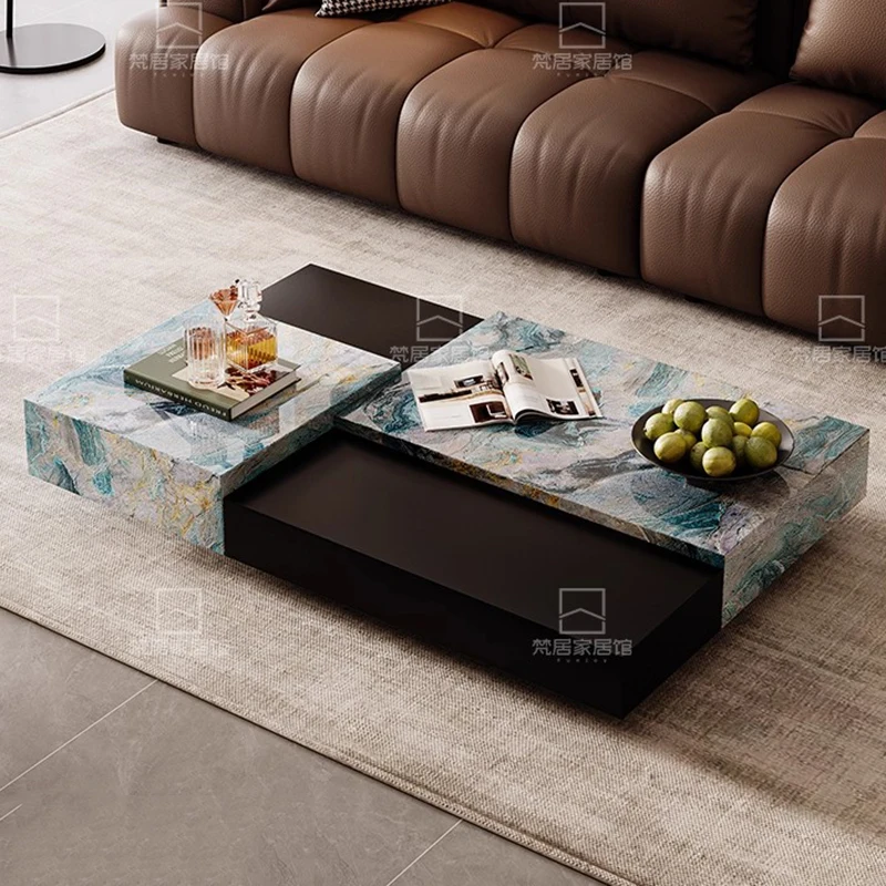 كتابة طاولة القهوة الفاخرة الديكور غرفة المعيشة الحديثة مصمم تتحرك الدائمة طاولة جانبية عشاء Meubles أثاث المنزل