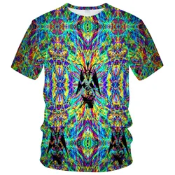 Abstract Tie Dye Graphic T Shirt for Men y2k Streetwear Tops 3D Printed Casual T-shirt Summer Pop Womens Clothing Funny Kids Tee