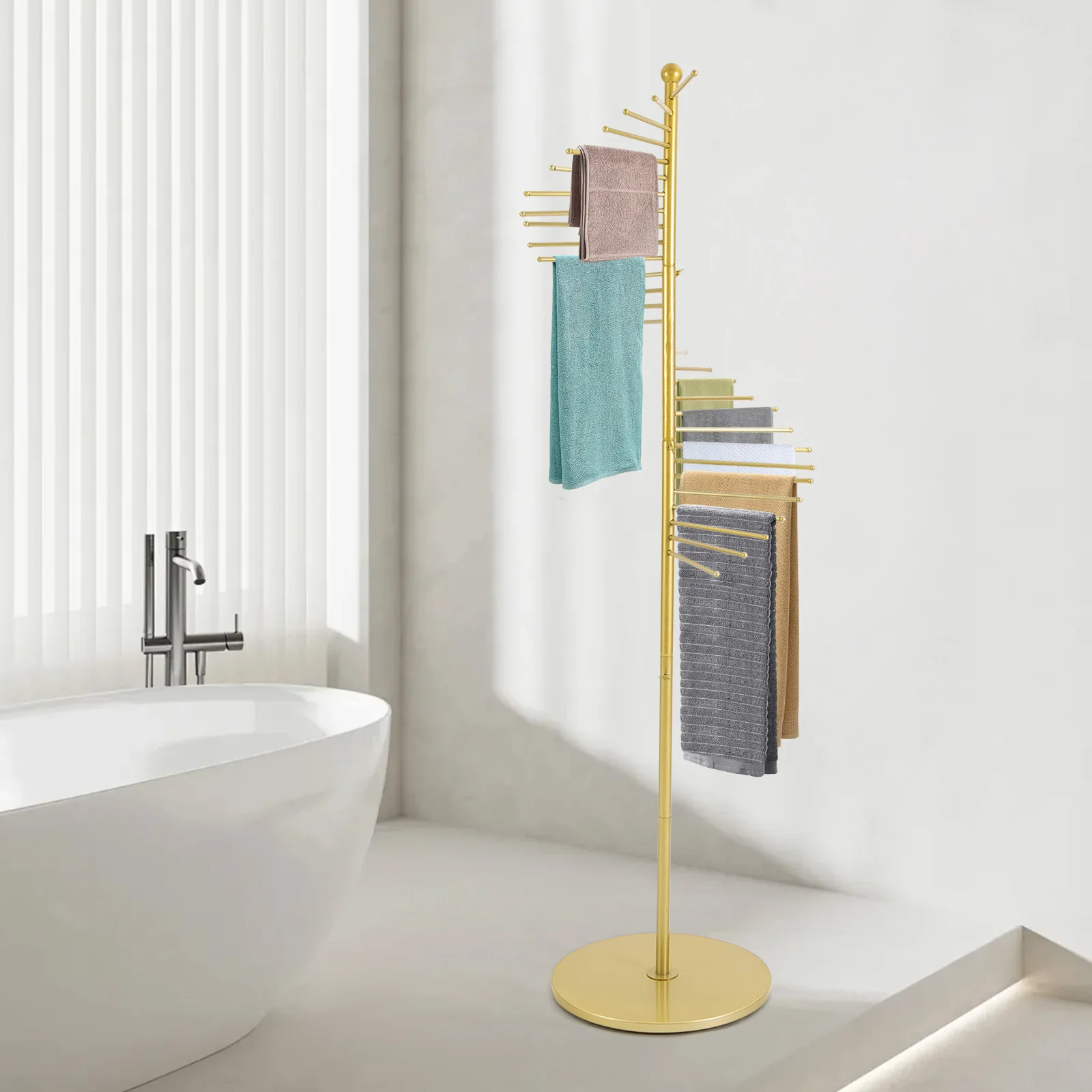 

Retail Counter Display Rack, Gold Spiral Iron Rack, 5.58ft Tall