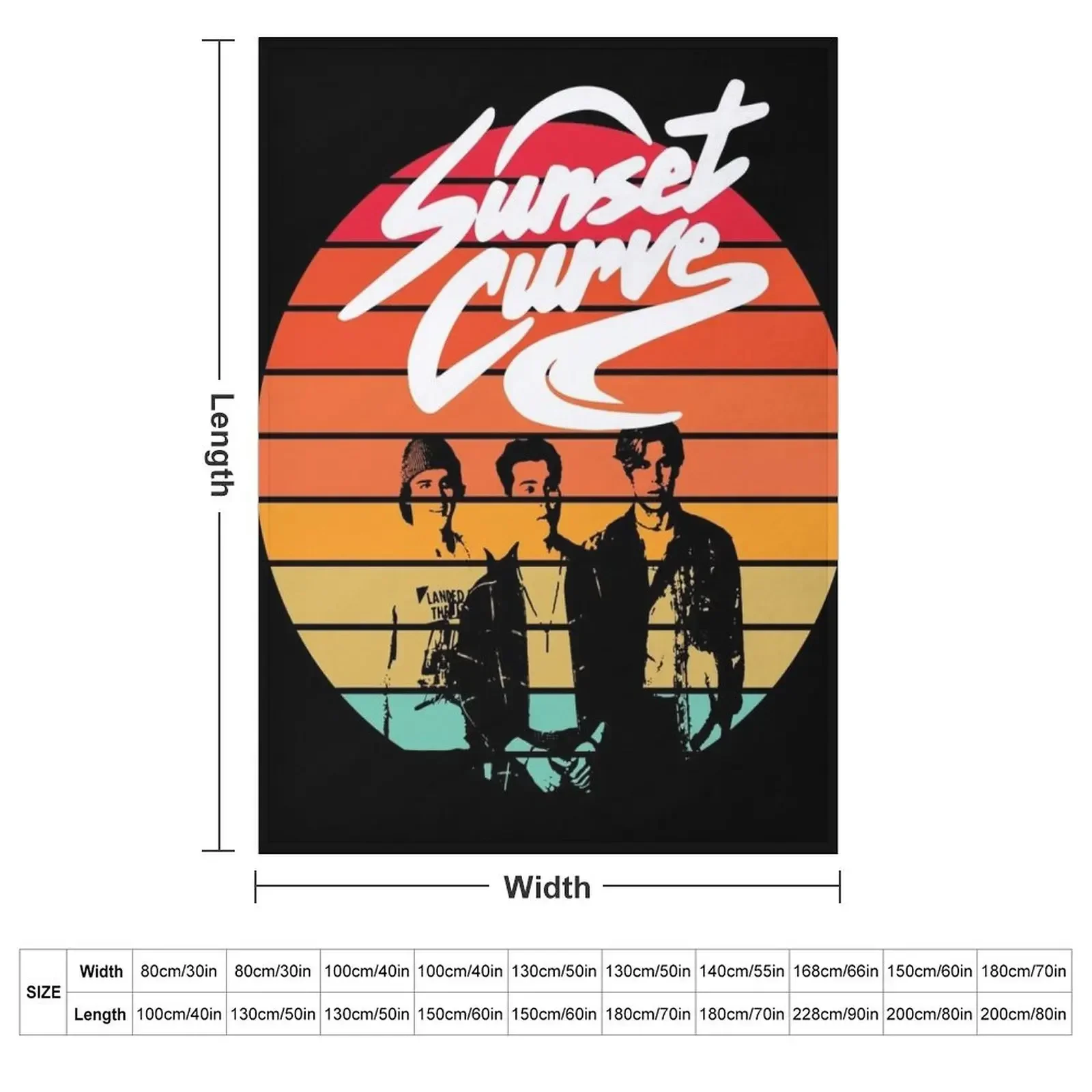Sunset Curve Band, Julie and The Phantoms Throw Blanket Summer Plaid on the sofa Summer Beddings anime Blankets