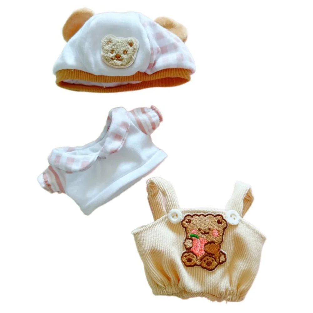 

Strap Pants Cotton Doll Clothes Set Dress Up Kawaii Cotton Doll Suit Bear Hat Cute Dolls Clothes Children's Gift