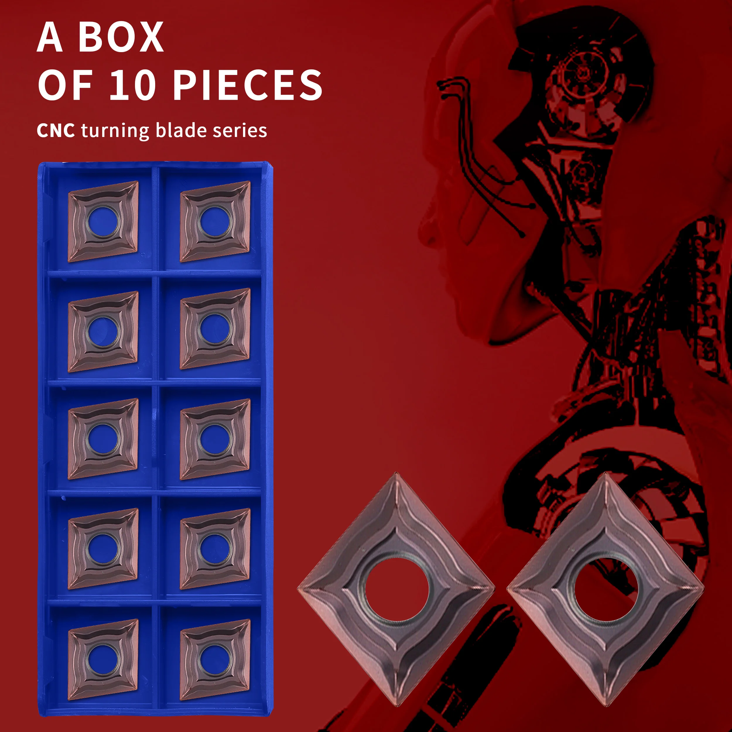 10pcs CNMG120404-EF CNMG120408-EF YBG205 Carbide Insert CNC Metal Lathe Tools Turning Blades Used For Stainless Steel Processing