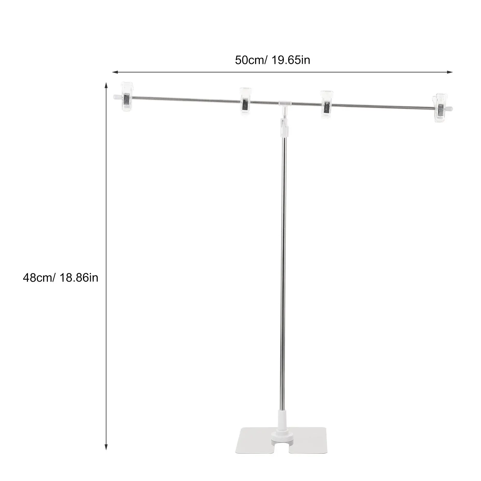 T-Shaped Poster Holder Adjustable Height Stainless Steel Lightweight Portable Display Stand for Desktop Table Menu Wedding Signs