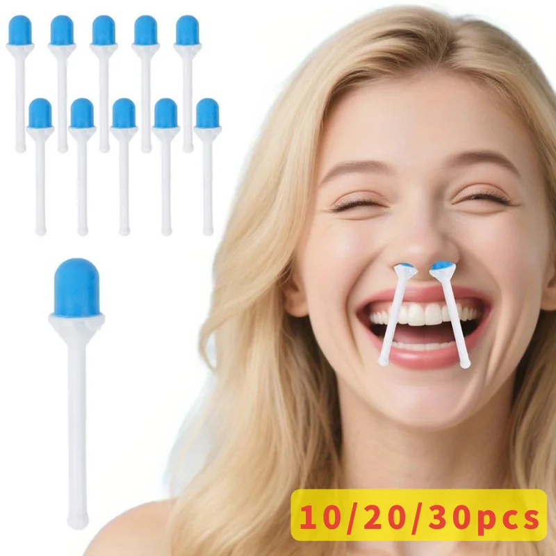 10/20/30Pcs Nose Cleaning Absorbent Sticks Disposable Nasal Care Swabs Portable Nose Moisturizing Cleaning Tool for Daily Use