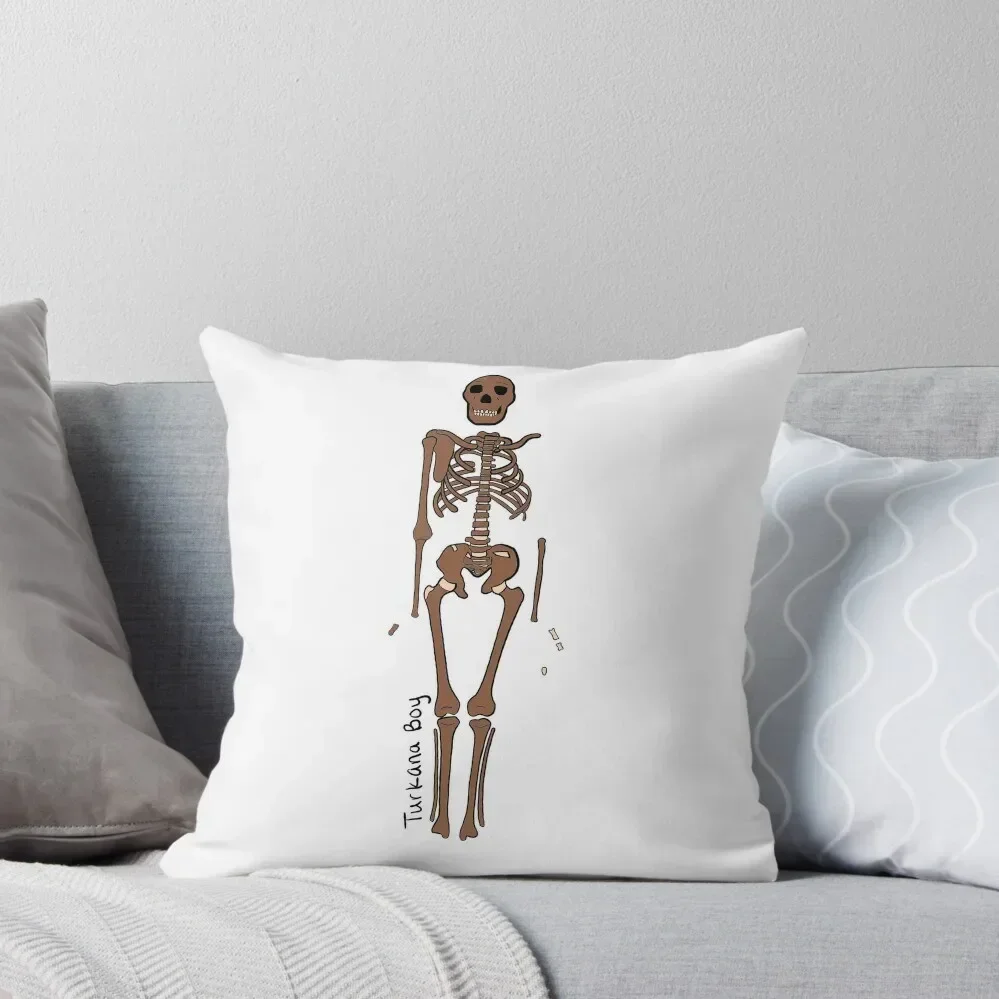 

Turkana Boy Skeleton (with label) Throw Pillow Pillow Cases Decorative Cushions For Sofa Decorative Sofa Cushions pillow
