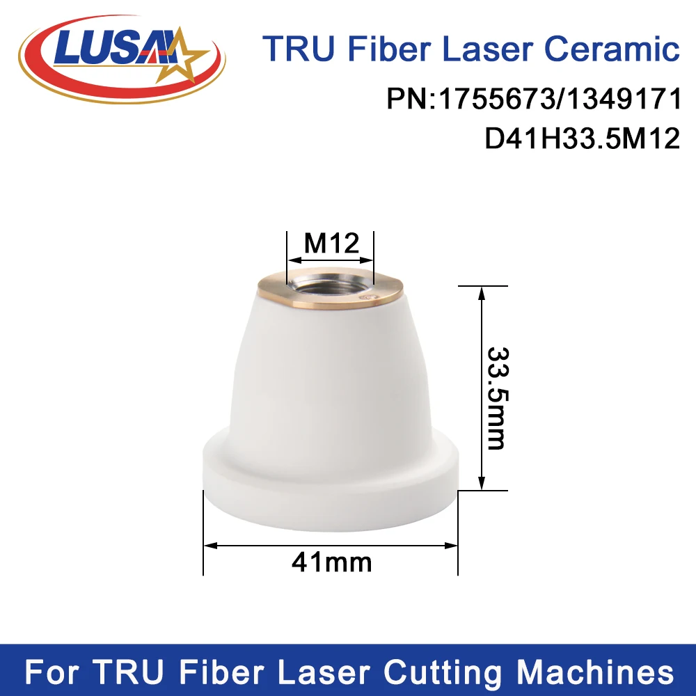 LUSAI TRU Laser Ceramic Nozzle Holder High Quality 1349171/1755673 2D D41H33.5M12 Metal Laser Cutting Machines Parts