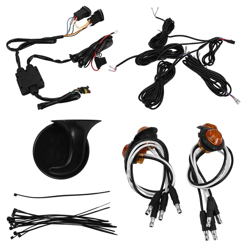 UTV Turn Signal Kit,UTV ATV Street Legals Turn Signals, 110D Horn, Plug And Play Signal Light Kit,Horn Turn Signal