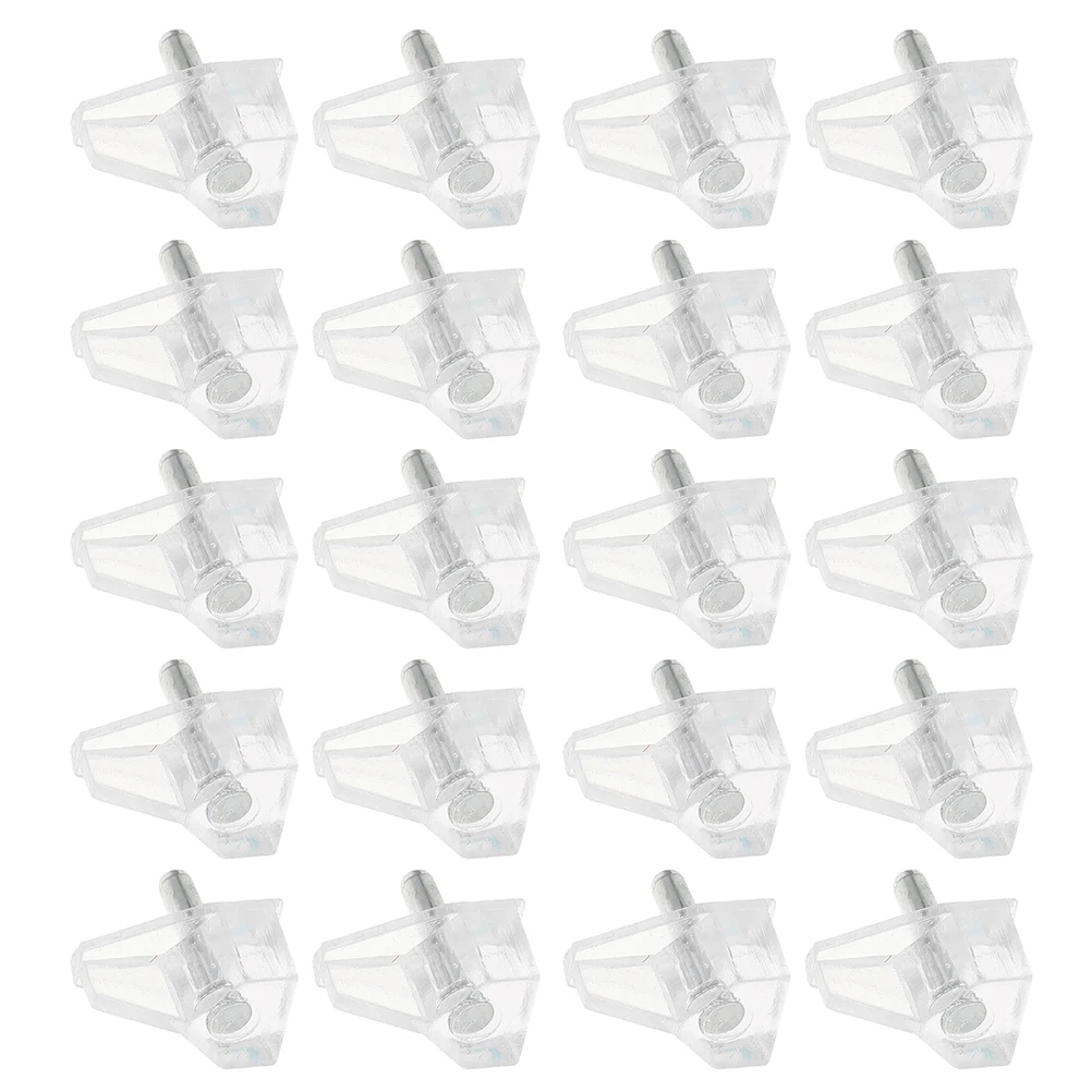 

50pcs Clear Plastic Support Pegs Stainless Steel For Bookshelves Cabinets Wood Shelving Diy Storage Racks Small