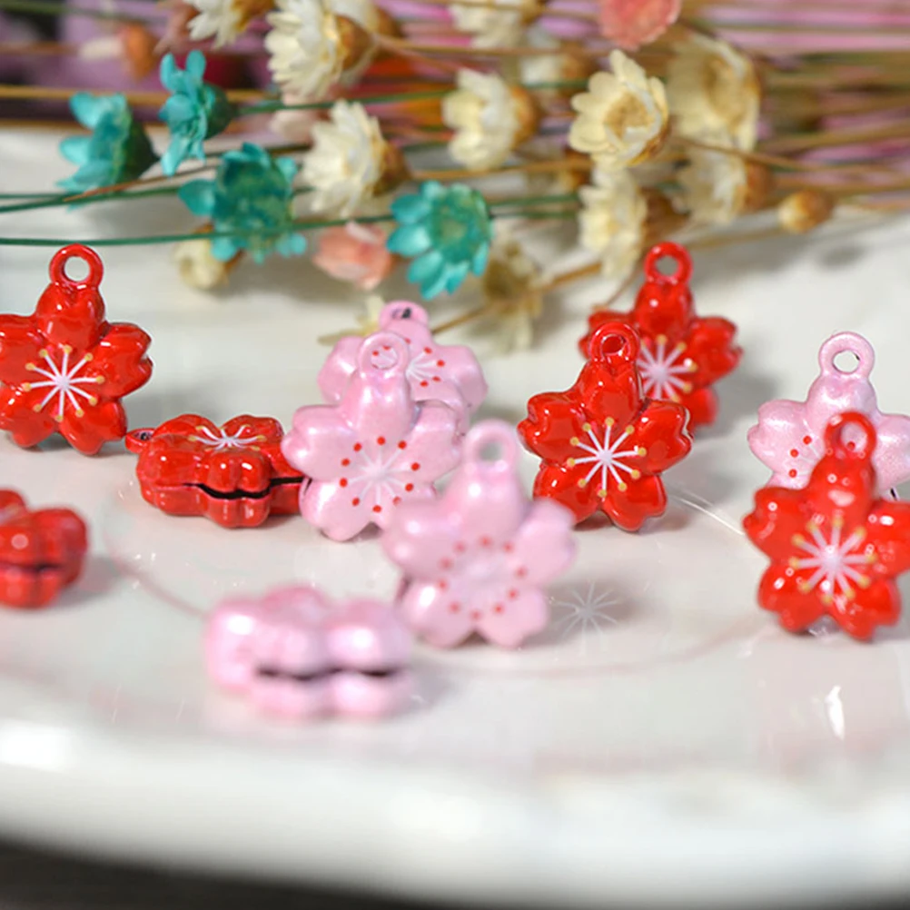 

5 PCS Attractive Pet Accessory Supplies Bell Accessories Decor Necklace Iron Cherry Blossom