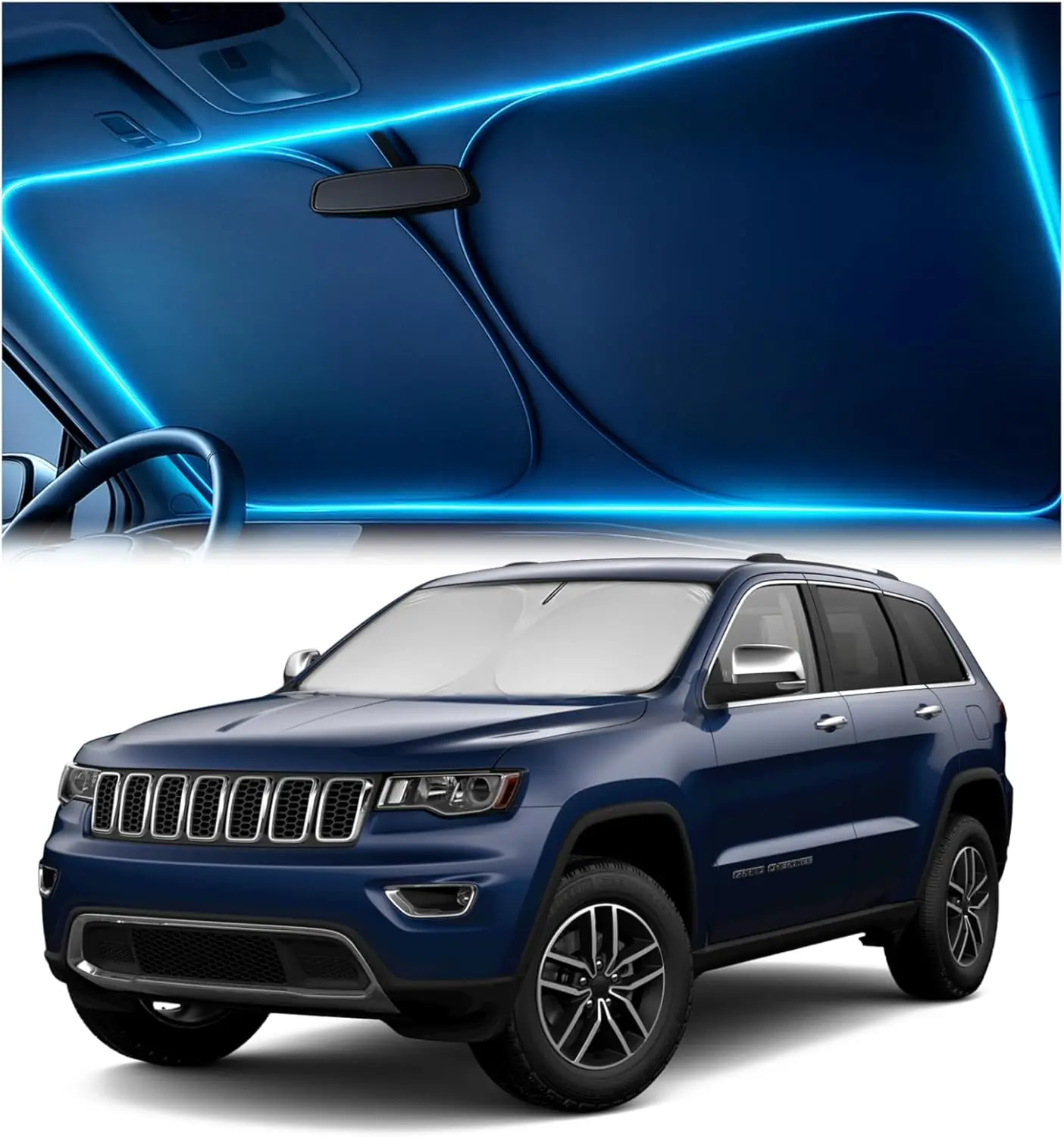 

Солнцезащитный экран на заказ для Jeep Grand Cherokee 2011-2026, блокирует тепло и УФ-излучение, складной, с чехлом