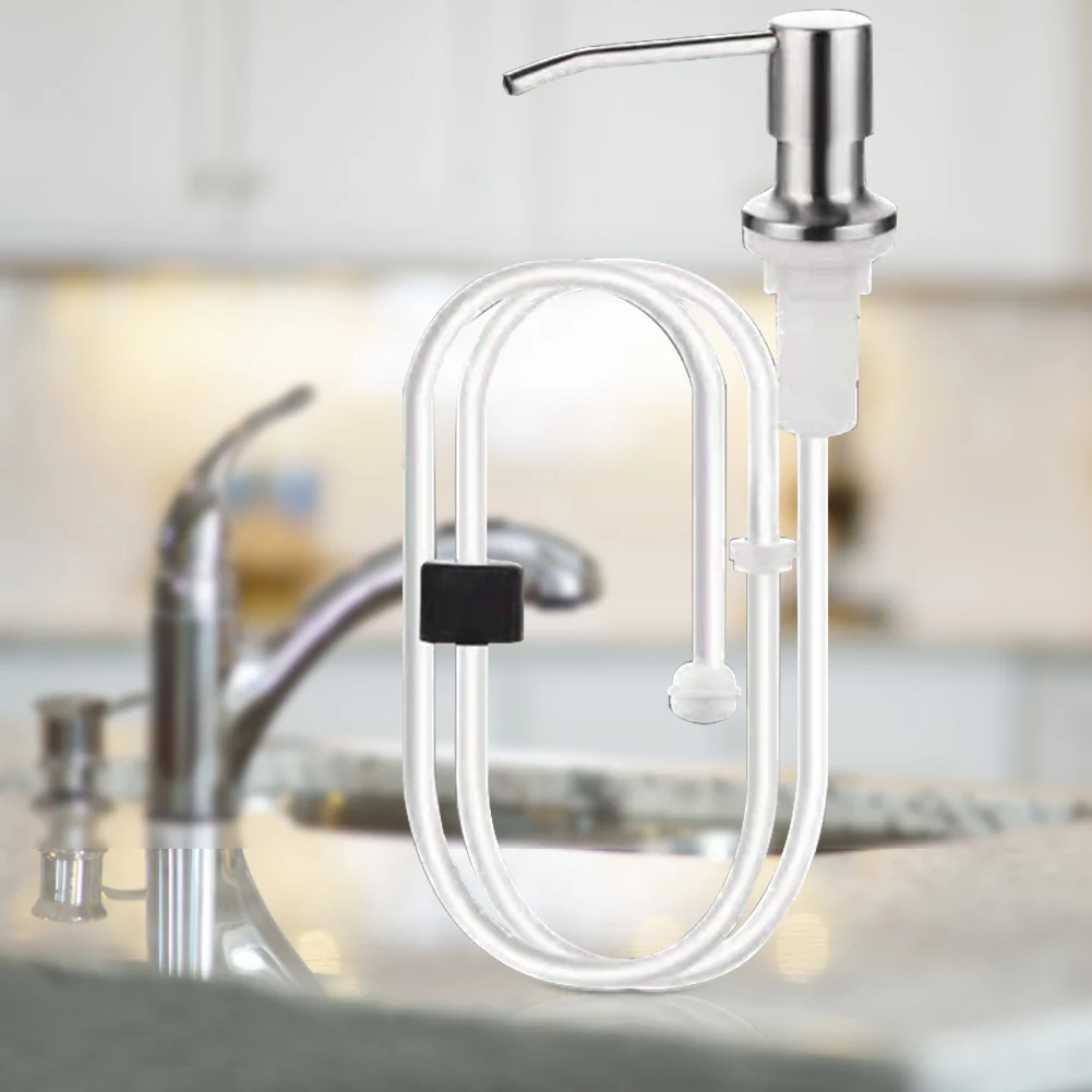 Kit de tubo de extensión de dispensador de líquido, bombas de detergente de loción de acero inoxidable, tubo de extensión, rotación de 360 grados para el hogar y la cocina