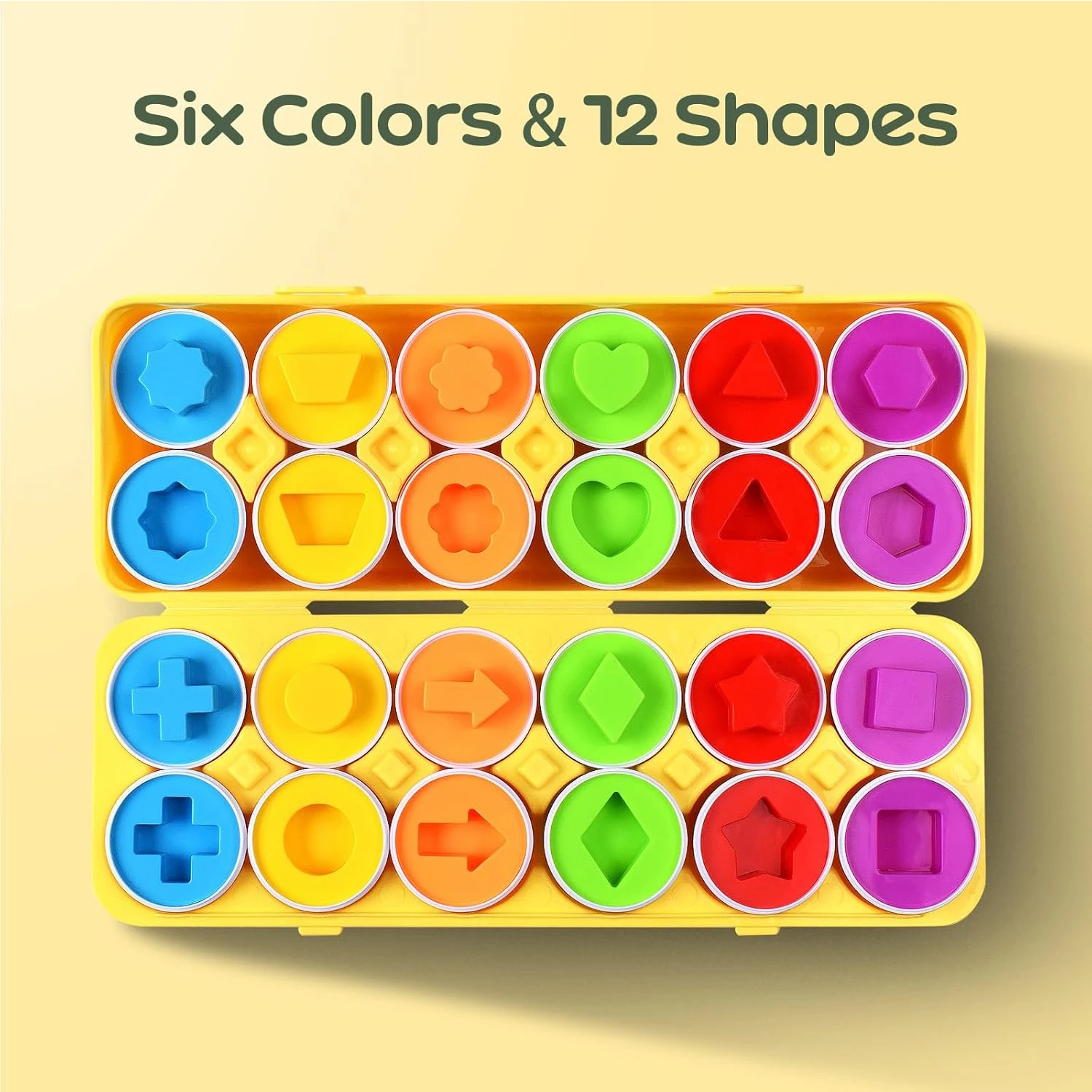 12PCS Shape Eggs Montessori Educational Toys Color Shape Recognize Matching Toddler Intelligent Learning Children Boy Girl Gift