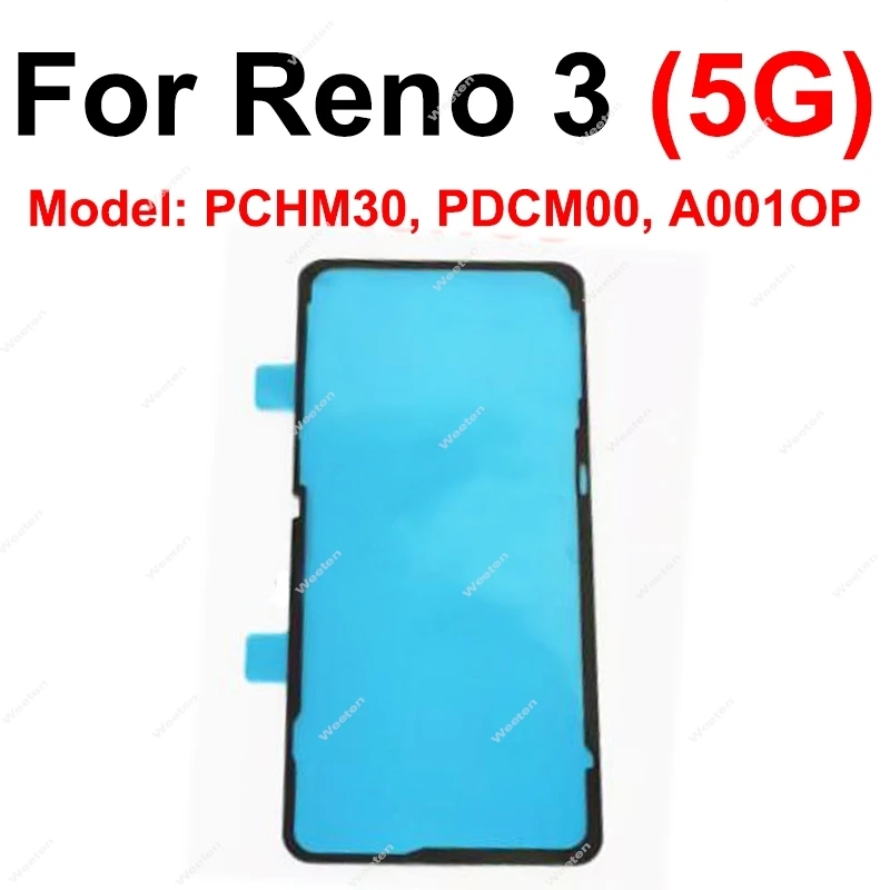 For OPPO Reno 10X Zoom Z 2 2Z 2F 3 Pro 4 Pro 4Se 4Z 5G Back Battery Housing Cover Sticker Rear Battery Housing Adhesive Parts