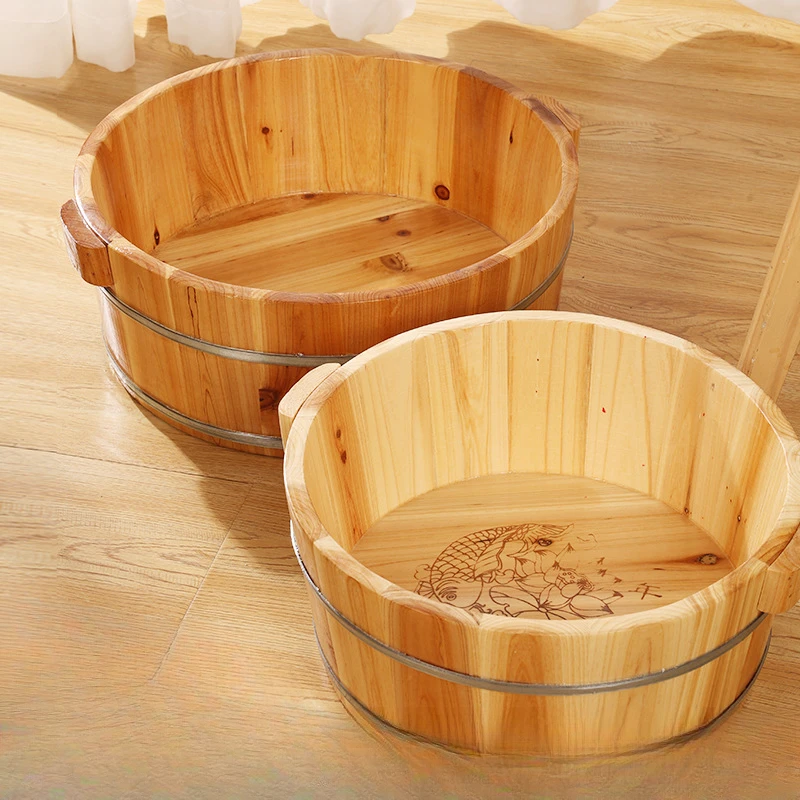 Environmentally Wood Bucket Pedicure Foot Bath Basin Soak Tub Bathtub Reusable Washing Skin Care Foot Home Supplies Wooden Child