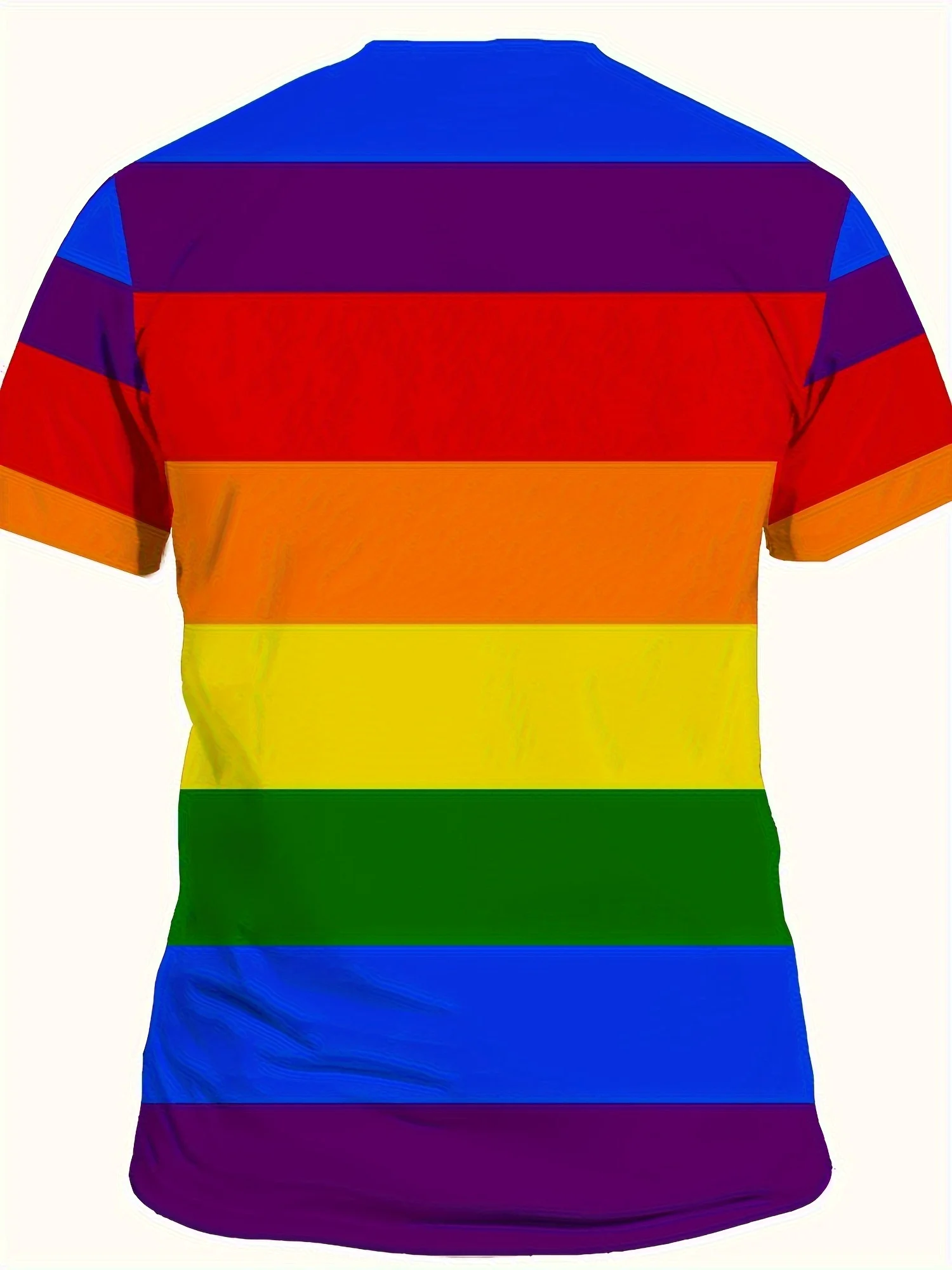 Camiseta esportiva masculina plus size com estampa de bandeira arco-íris – camiseta de verão Y2K respirável e absorvente de umidade com mangas curtas, gola redonda