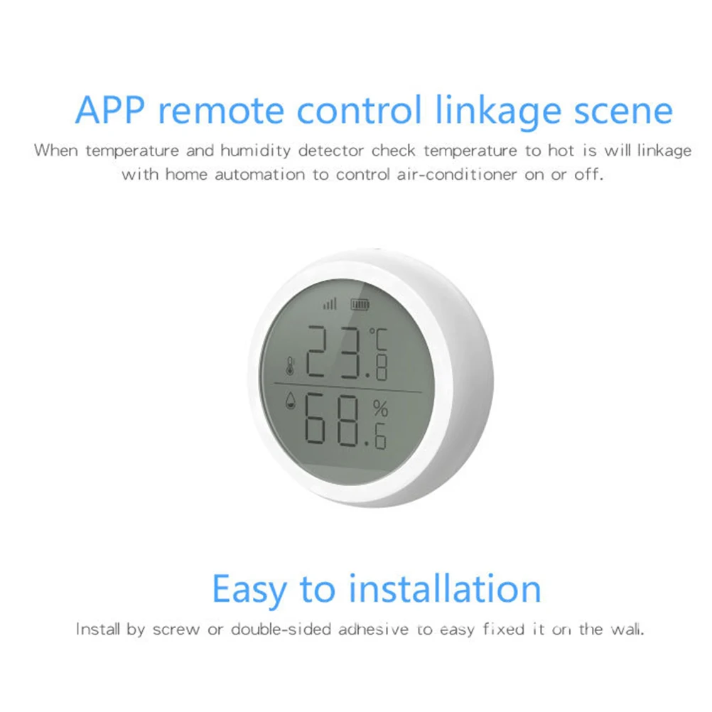 

Temperature Humidity Heat Sensor Split Design Remote Monitoring Ultra Low Power Consumption White