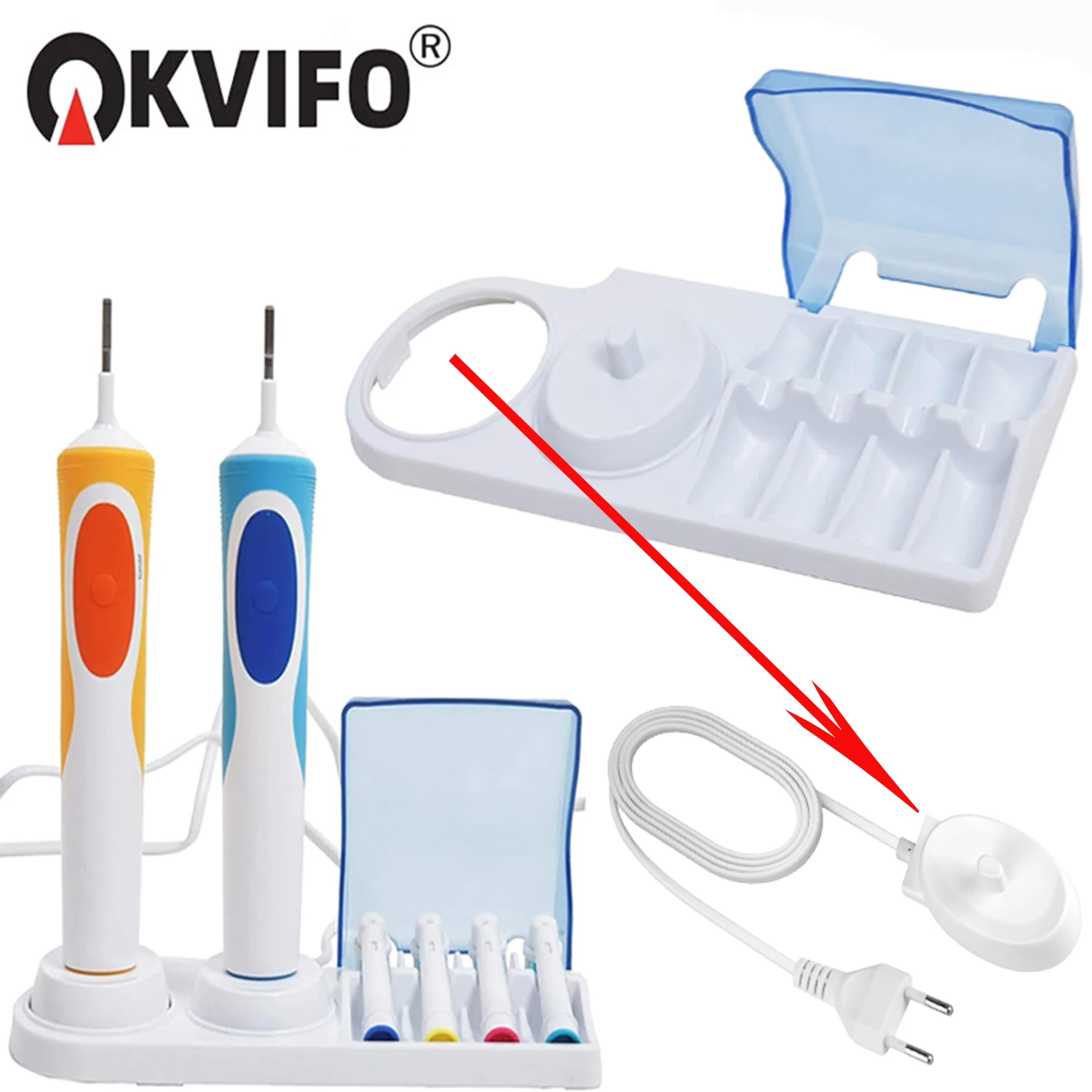 

Зарядная база EU/USB для электрических зубных щеток Oral B, подставка для электрической зубной щетки, держатель для насадок Oral 3757, органайзер