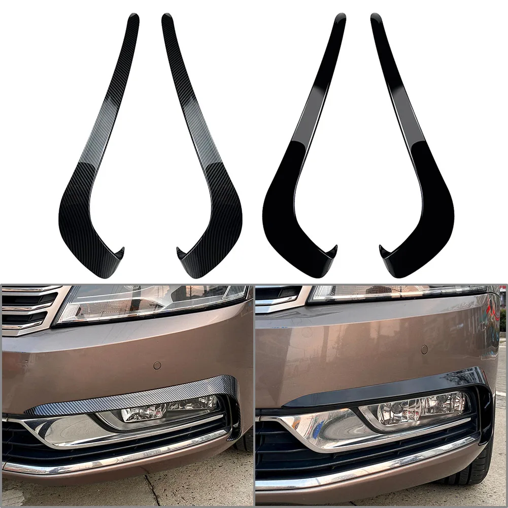 Car Front Bumper Spoiler Fog Light Frame Cover Trim Left+Right 2Pcs For VW Passat B7 Sedan Variant 2011 2012 2013 2014 2015