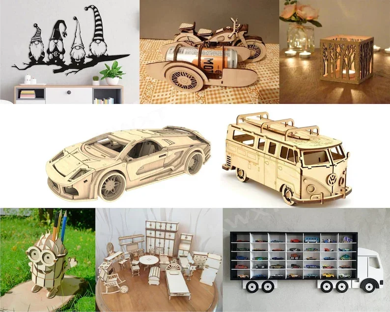 5000+ PACK 16GB LASER CUT VECTOR FILE 3D CNC PANTOGRAPH Animal Airship Truck DOLL HOUSE VEHICLE FURNITURE BUILDING DECORATION