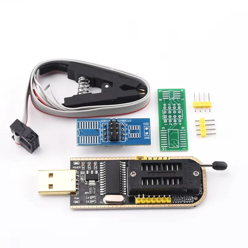 CH341A 24 25 Series EEPROM Flash BIOS USB Programmer Module + SOIC8 SOP8 Test Clip For EEPROM 93CXX / 25CXX / 24CX