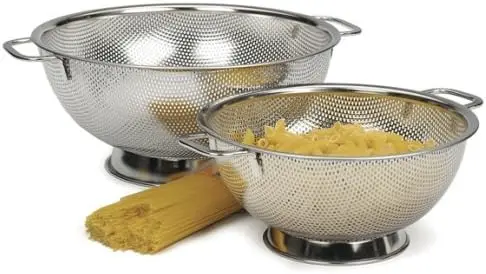 

Precision Pierced Stainless-Steel 3 and 5-Quart Colander Set