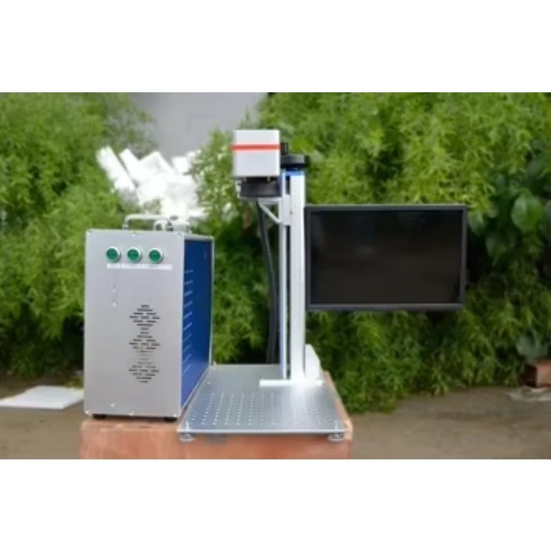 20W Enclosed Fiber Laser Marking Machine With Conveyor Table For Aluminum Plates Permanent Marking High Speed Export Factory