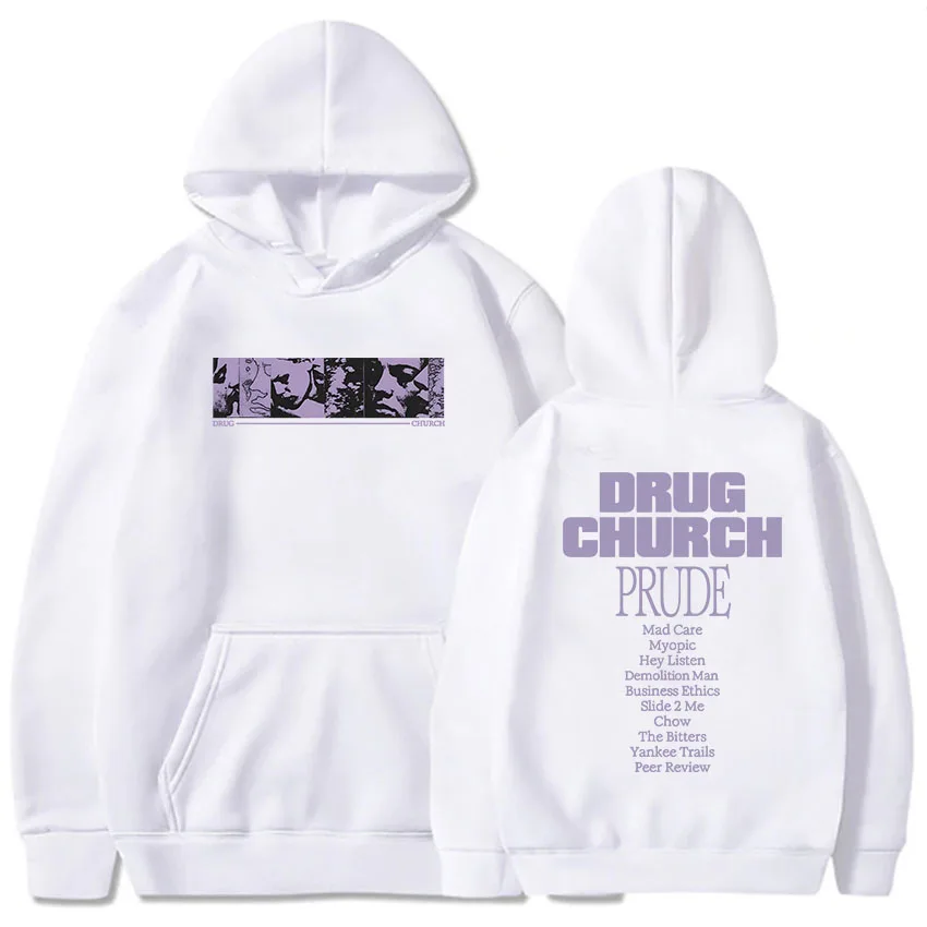 Prude Album Graphic Hoodies Drug Church Sweatshirts Winter Men Women Hooded Pullovers Sudaderas Con Capucha Print Clothes Unisex