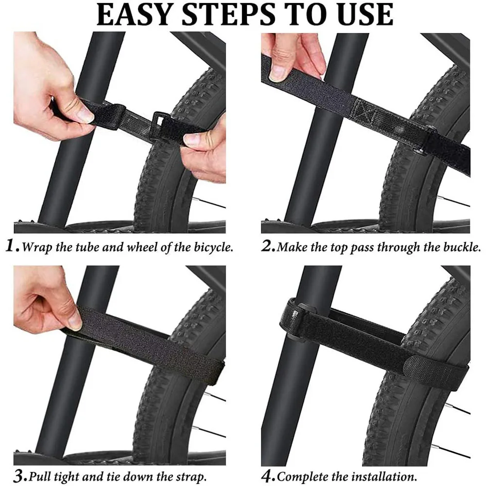 

2 Pack High Quality Adjustable Stonger Grip with Innovative Bike Rack Strap Cycling Bicycle Wheel Strap Bicycle Accessories