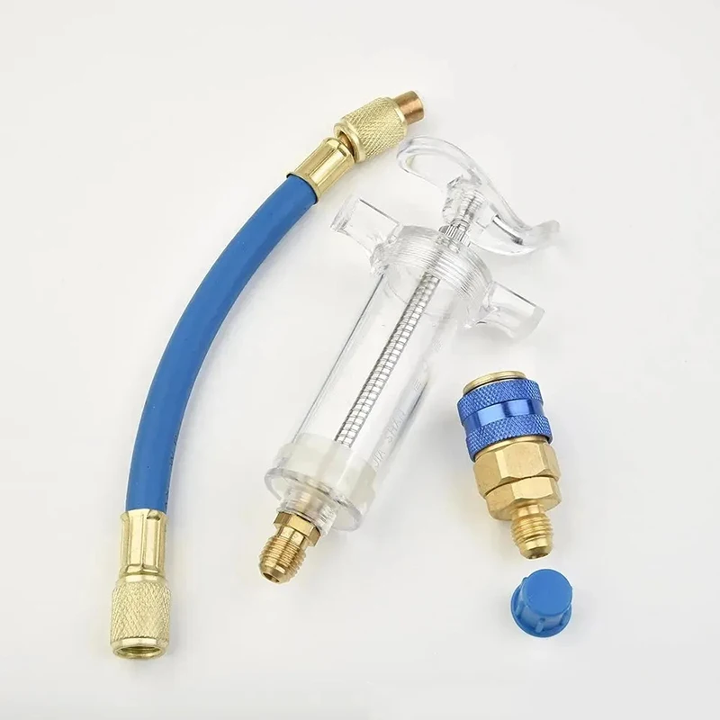 أداة حاقن صبغ رذاذ الزيت السائلة النقية للرباع مع محول أنبوب تعبئة المبرد لصيانة المركبات #4