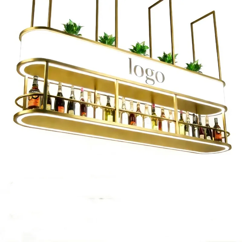 

Lighting Bar Wine Cabinet Bar Counter Wine Rack Hanger Decorative Rack