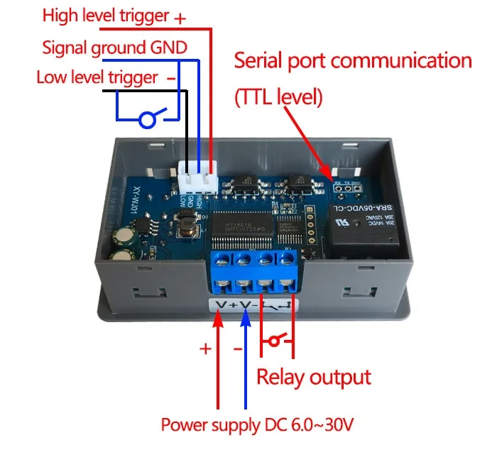 XY-WJ01 Delay Relay Module With Digital LED Dual Display Cycle Timing Circuit Switch