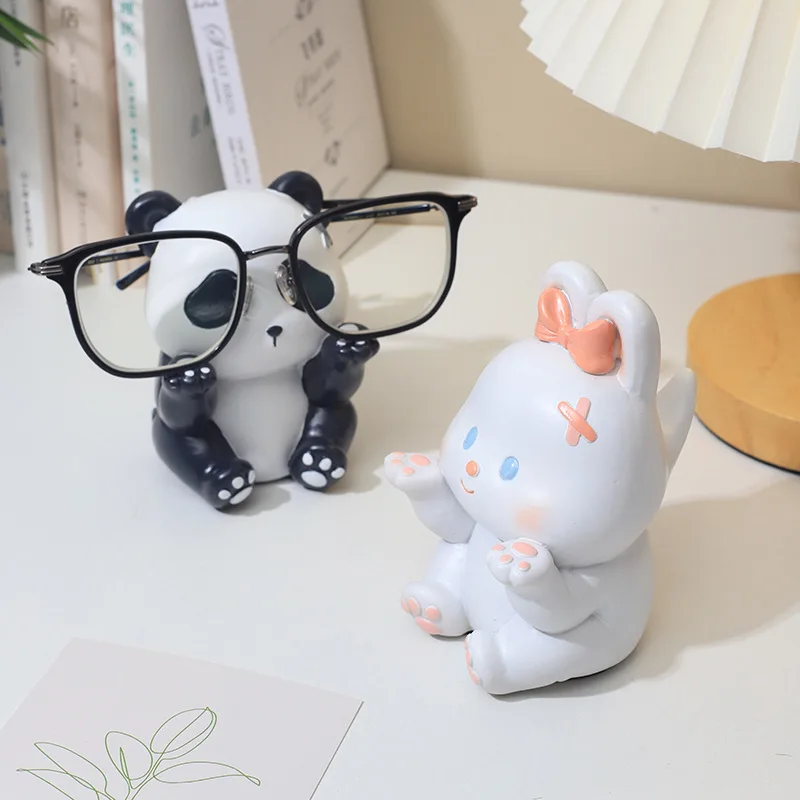 Eyeglasses display and storage stand, resin crafts, home and office decorations, cartoon animal figurines, Teacher's Day gifts.