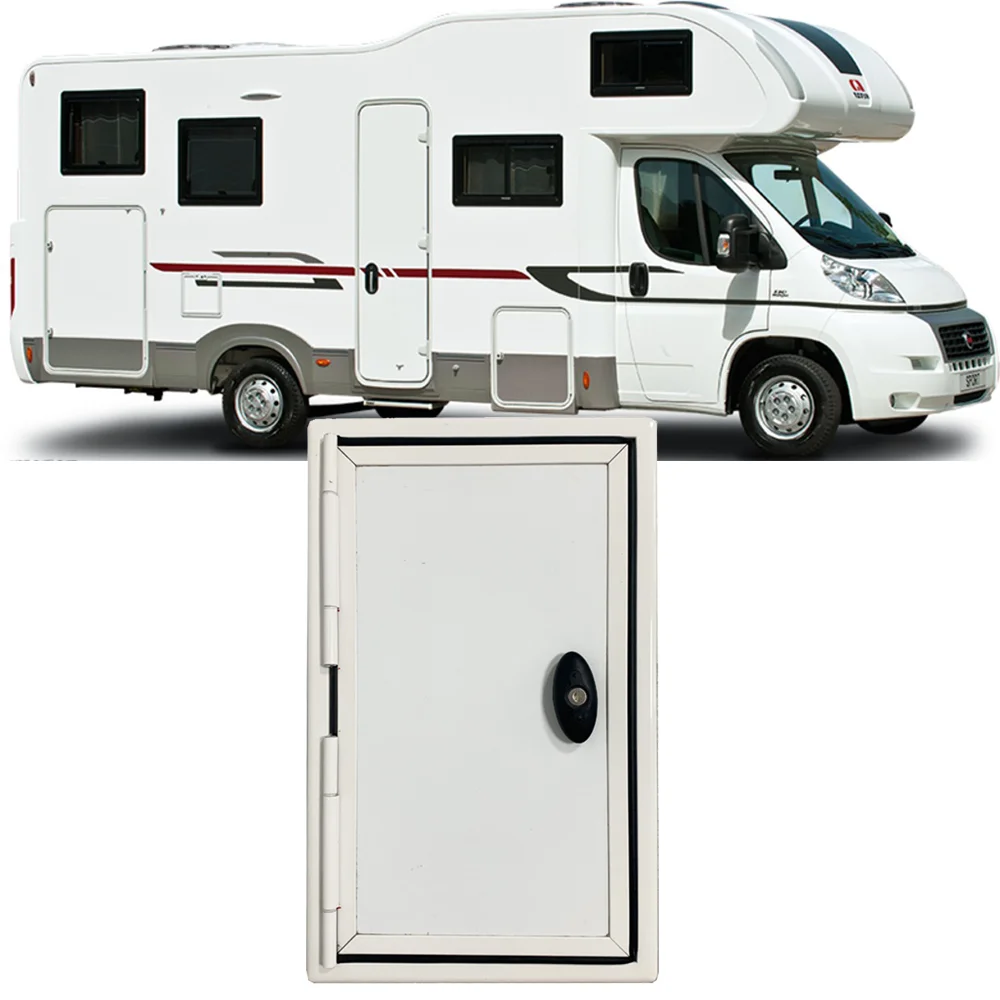 Puerta De Almacenamiento Para Rv De Aleación De Aluminio Blanca, Diseño Cuadrado Resistente, Barra De Soporte Doble, Cerradura De Seguridad, Ventilación Y Aislamiento — -8%, 11.43€ Coupon, from 131.39€ – 8% descuento – €131.39