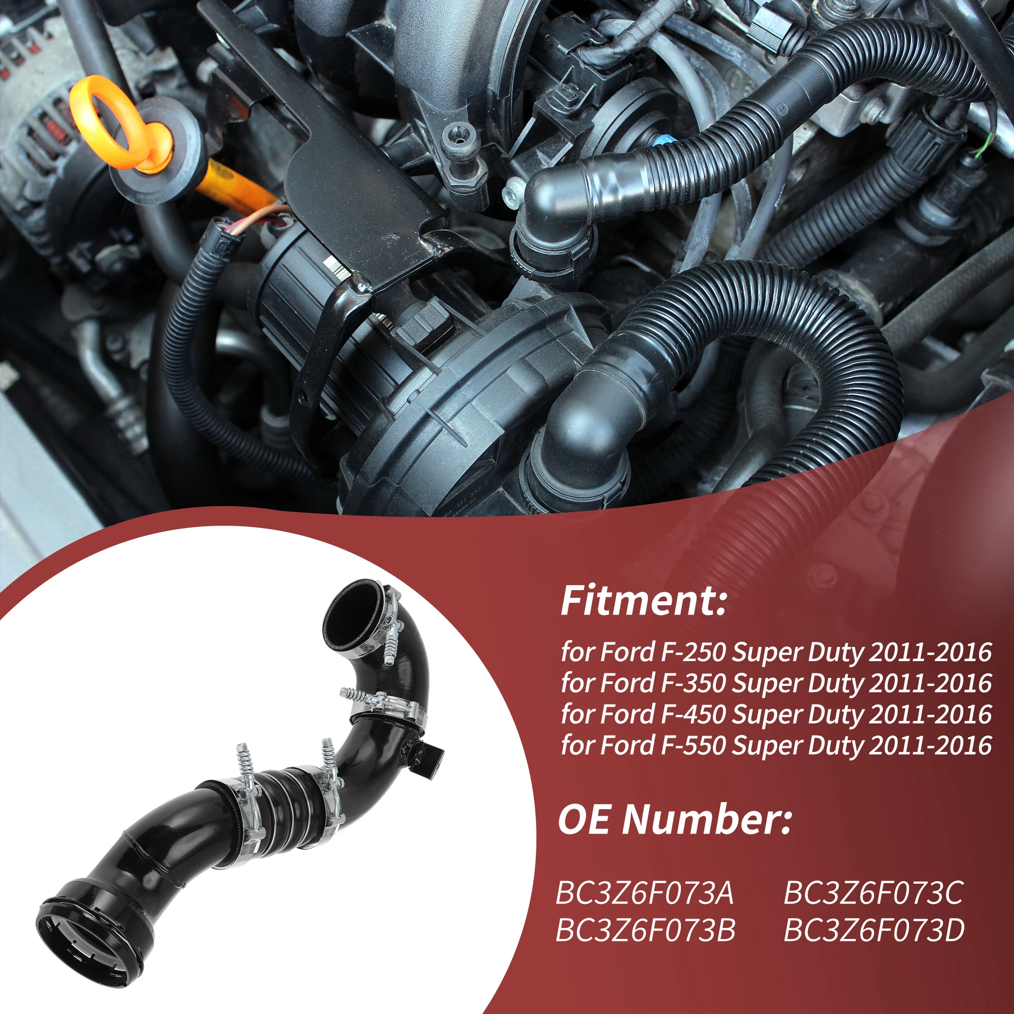 

UXCELL Air Intake Tube for Ford F250 F350 F450 F550 Super Duty 2011-2016 No.BC3Z6F073A