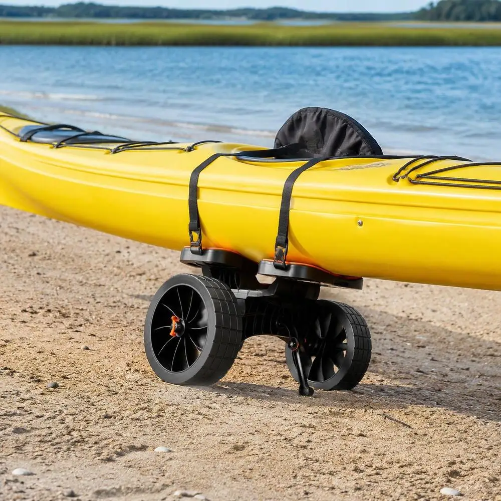 Chariot pour kayak et canoë, fabriqué en alliage d’aluminium, dimensions : 655 x 305 x 310 mm, capacité de charge jusqu’à 145 kg, conception à double sangle, accessoires pour chariots de transport de bateaux, chariots de transport de kayaks et de canoës, chariots pour planches de surf, remorques pour bateaux et bateaux pliants.