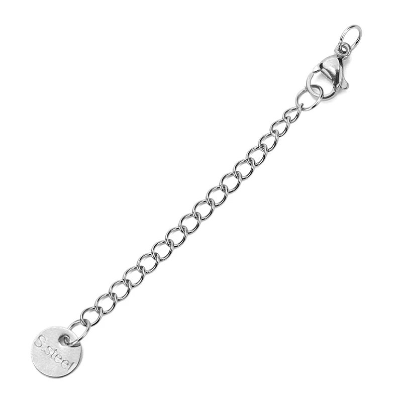 10 Stück verblassende PVD-Edelstahl-Verlängerungskette mit Karabinerverschlüssen, Verlängerungsverlängerung, Schwanzkette für die Herstellung von DIY-Schmuck
