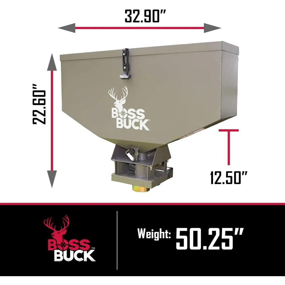 Semeador/divisor ATV com controle sem fio e fluxo ajustável, capacidade de 80 lb - Equipamento para gramado, jardim e agricultura com receptor de 2 polegadas