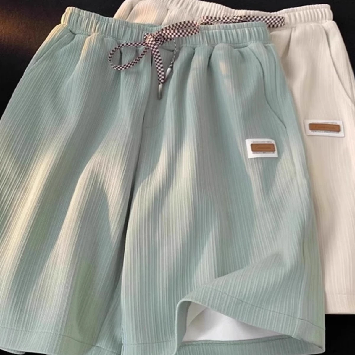 

Large Size 300 Pou American Mint een ort Pants Men Women Summer Thin Sport over Knee Loose Six Ice Silk Spwear