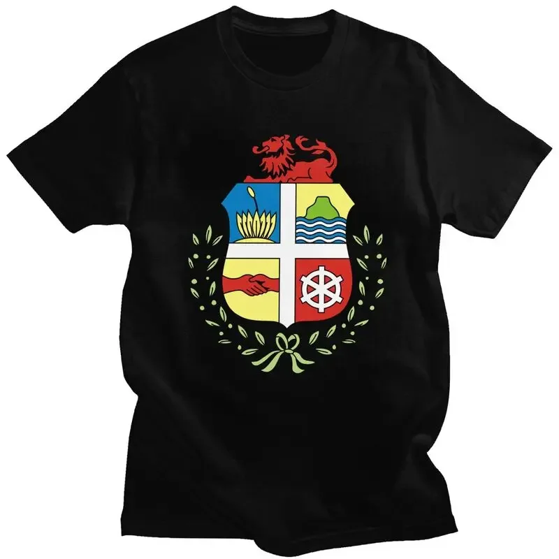 Funny Coat Of Arms Of Aruba T Shirt Men Short Sleeved T-shirts Graphic Tee Tops 100% Cotton Regular Fit Tshirt Merch