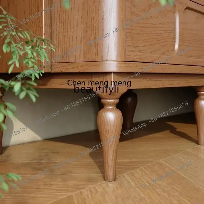 SS نمط جديد القرون الوسطى نمط غرفة نوم طاولة بجانب السرير شقة صغيرة تصميم الفرنسية الرجعية خزانة خزائن التخزين 7486