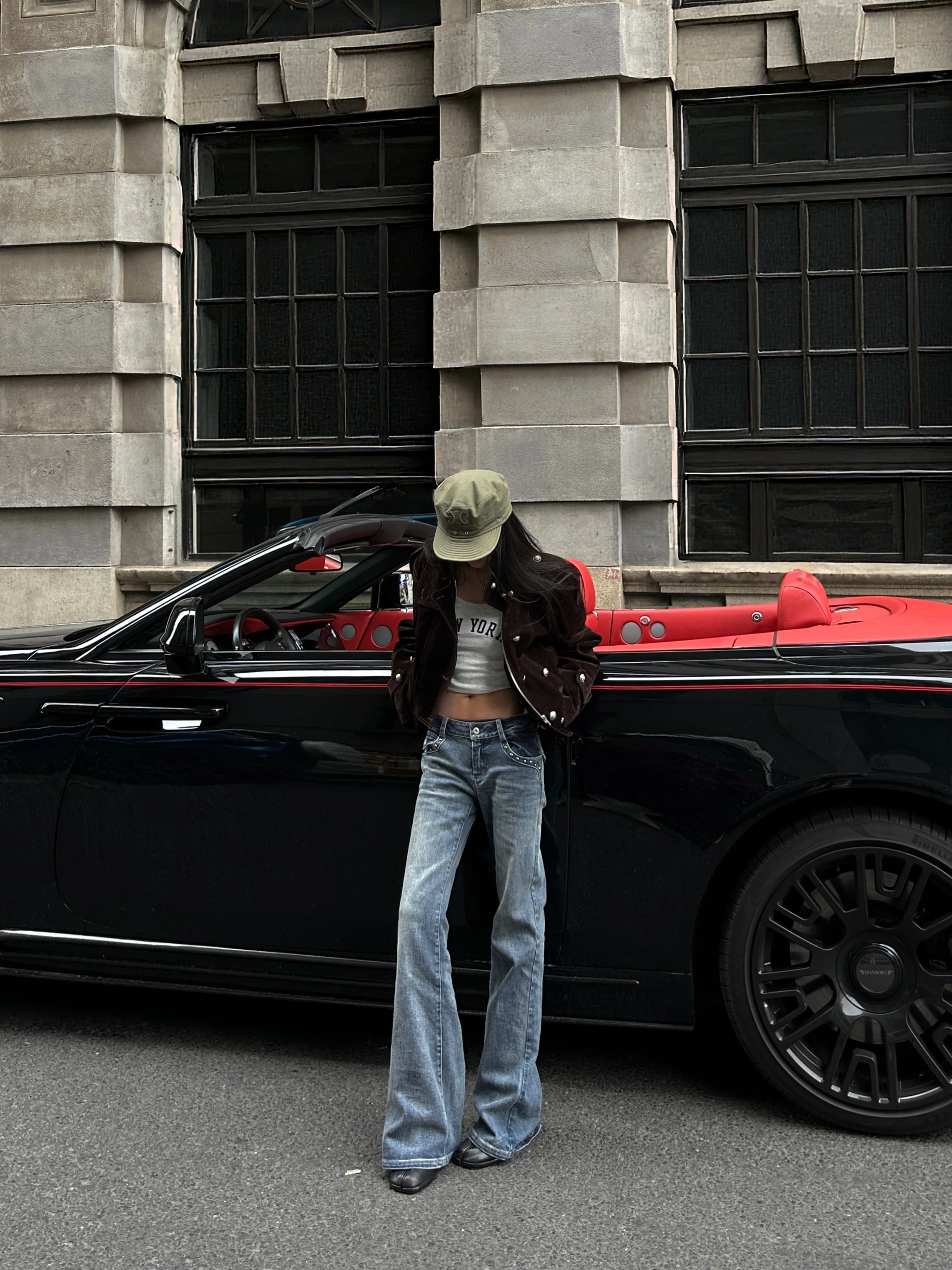 Low Waist Bell Bottom Blue Denim Jeans Punk Player Style American Hot Girl Trendy Streetwear Women's Loose Fit Jeans