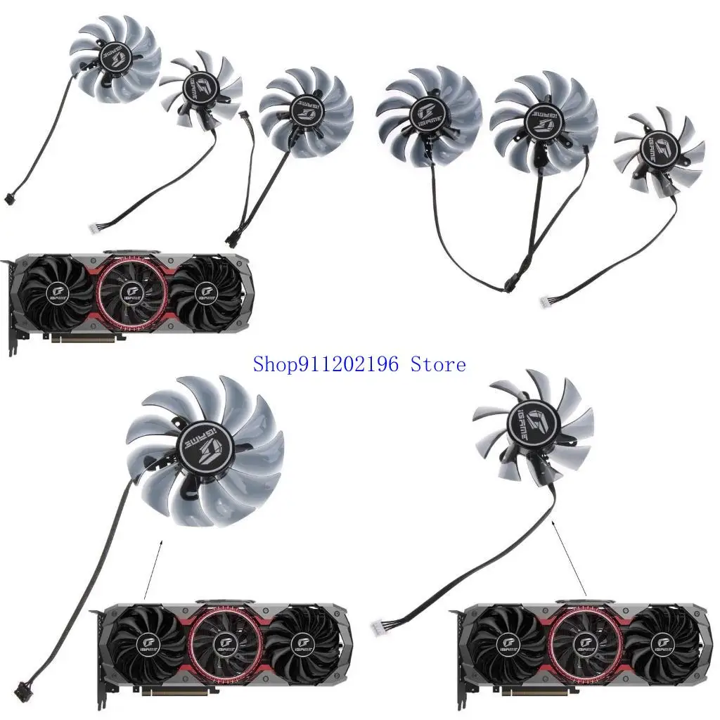 

P82a 1/3pieces 89/75 мм 4PIN ГРОМА Охлаждающий вентилятор для красочного 2060 2070 2080 2080TI 1660TI 1660 Videoard