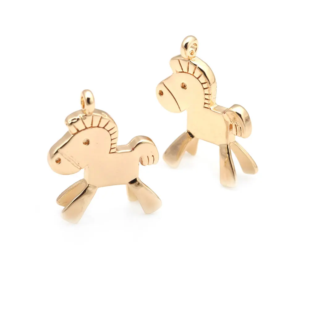 18K Gold Color Brass Pegasus Horse Charms Pendants High Quality Necklace Earrings Jewelry Accessories Rosediy official-website