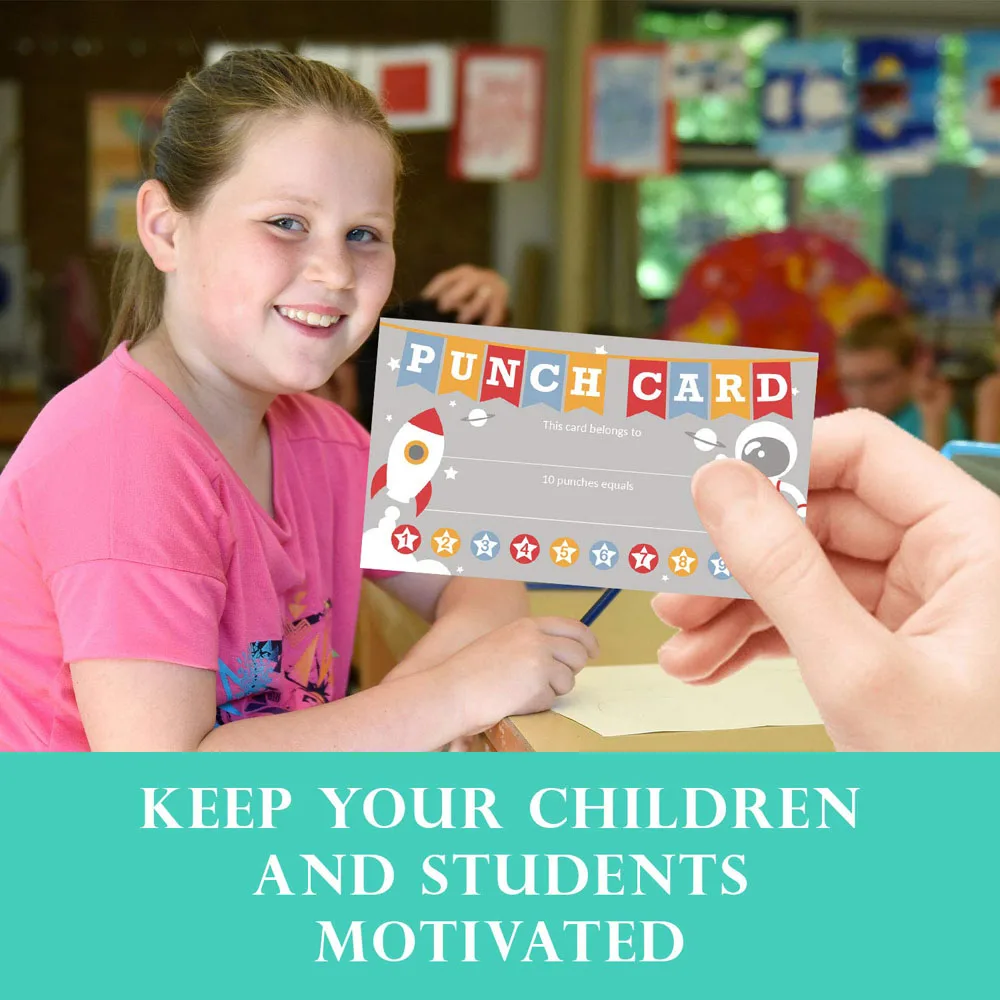 10-50pcs Punch Cards 3.5 X 2 Inch Incentive Reward Card for School Teacher Motivation Kid Behavior Homeschool Classroom Supplies